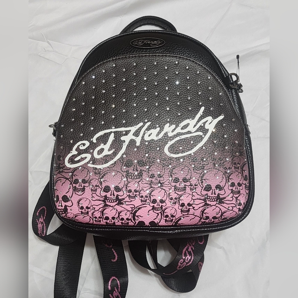 Ed Hardy Skull Print Backpack